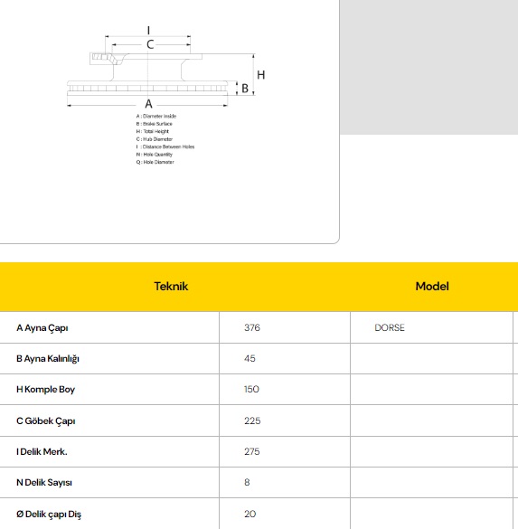FREN DİSKİ ROR DORSE ABSLİ